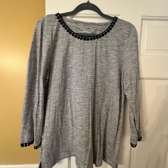 Talbots Striped Jersey Top L - Picture 1 of 8